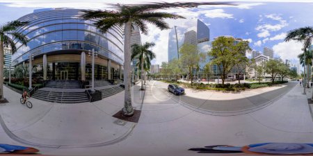Photo for Brickell, FL, USA - April 23, 2023: 360 equirectangular photo Miami Brickell Avenue business district - Royalty Free Image