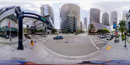 Foto de Brickell, FL, USA - 23 de abril de 2023: 360 equirectangular foto Miami Brickell at 8th Street - Imagen libre de derechos
