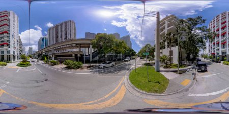 Photo for Brickell, FL, USA - April 23, 2023: 360 equirectangular photo Miami Brickell by SW 10th Street - Royalty Free Image