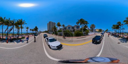 Photo for Fort Lauderdale, FL, USA - April 29, 2023: 360 vr photo Fort Lauderdale Air and Sea Show spherical equirectangular image - Royalty Free Image
