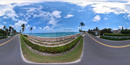 Photo for Palm Beach, FL, USA - May 11, 2023: 360 VR equirectangular photo of homes of the rich and famous Palm Beach FL - Royalty Free Image