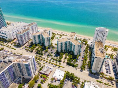 Photo for Aerial view of Hallandale Hollywood Beach FL summer 2023 - Royalty Free Image