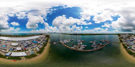 Photo for Aerial 360 photo SoFlo Boat show 2023 equirectangular - Royalty Free Image