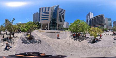 Photo for Miami, FL, USA - June 13, 2023: 360 equirectangular photo of Downtown Miami near the Wilkie D Ferguson Jr US Courthouse Trump pleads not guilty at Miami indictment hearing - Royalty Free Image