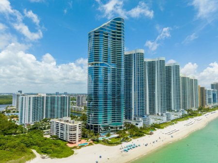 Photo for Sunny Isles Beach, FL, USA - June 14, 2023: Aerial photo The Ritz Carlton Residences - Royalty Free Image