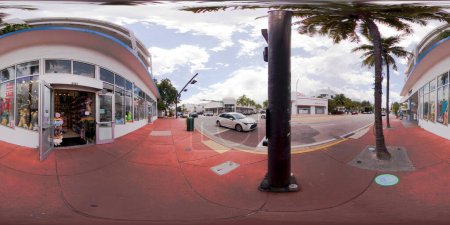Photo for Miami Beach, FL, USA - June 29, 2023: 360 equirectangular spherical photo tourist souvenir shop Collins Avenue - Royalty Free Image