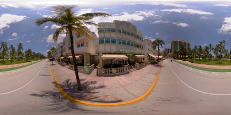 Photo for Miami Beach, FL, USA - June 29, 2023: 360 equirectangular spherical photo Ocean Plaza Hotel Ocean Drive - Royalty Free Image
