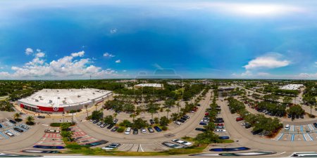 Photo for Stuart, FL, USA - July 1, 2023: Aerial drone 360 equirectangular photo Target retail chain store at Stuart Florida USA - Royalty Free Image