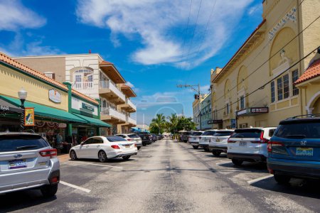 Photo for Stuart, FL, USA - July 1, 2023: Photo of shops and stores along SW Osceola Street Stuart Florida - Royalty Free Image