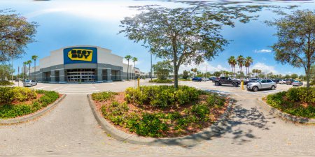 Photo for Stuart, FL, USA - July 1, 2023: 360 equirectangular vr photo of Best Buy retailer at Pineapple Commons Stuart Florida - Royalty Free Image