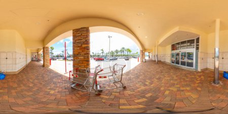 Photo for Hallandale, FL, USA - July 18, 2023: 360 panoramic equirectangular photo of Winn Dixie supermarket grocerie store - Royalty Free Image