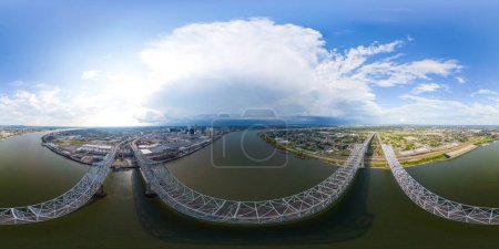 Aerial 360 vr photo Crescent City Connection New Orleans Louisiana