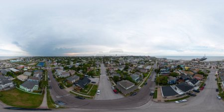 Photo for Aerial drone 360 equirectangular photo Galveston Texas Summer 2023 - Royalty Free Image