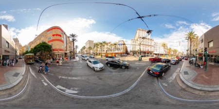 Photo for New Orleans, LA, USA - July 22, 2023: 360 equirectangular photo New Orleans Canal Street - Royalty Free Image