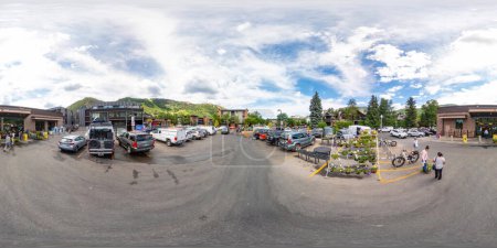 Photo for Aspen, CO, USA - July 27, 2023: 360 equirectangular panorama Citimarket - Royalty Free Image