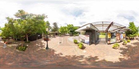 Photo for Aspen, CO, USA - July 27, 2023: 360 equirectangular panorama public restrooms at Wagner Park Aspen Colorado - Royalty Free Image