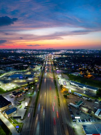 Foto de Autopista aérea I45 en dirección al centro de Houston Texas - Imagen libre de derechos