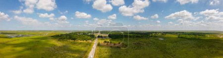Photo for Aerial drone panorama photo High Island Texas - Royalty Free Image
