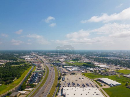 Photo for Aerial image Business and industrial buildings Beaumont Texas USA - Royalty Free Image