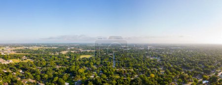 Photo for Aerial panoramic photo of residential neighborhoods in Brenham Texas - Royalty Free Image