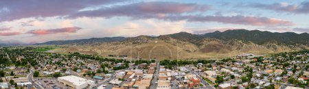 Téléchargez les photos : Panorama aérien salida Colorado ville historique - en image libre de droit