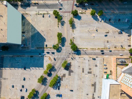 Téléchargez les photos : Parking payant photo aérienne Downtown Dallas Texas - en image libre de droit