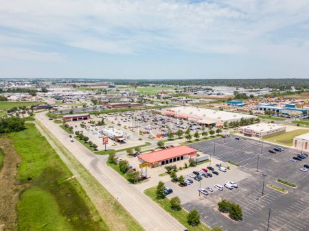Photo for Oklahoma City, OK, USA - July 25, 2023: Aerial drone photo Westgate Marketplace Oklahoma City - Royalty Free Image
