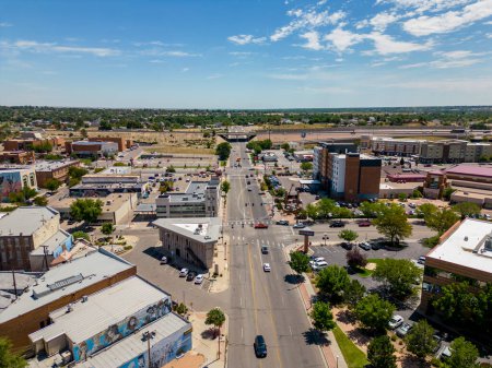 Foto de Pueblo, CO, USA - 26 de julio de 2023: Foto aérea Downtown Pueblo Colorado USA - Imagen libre de derechos