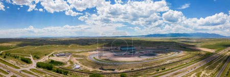 Photo for Fountain, CO, USA - July 26, 2023: Aerial photo Pikes Peak International Raceway - Royalty Free Image