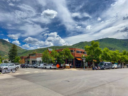 Photo for Aspen, CO, USA - July 27, 2023: Photo of an outdoor scene Summertime in Aspen Colorado - Royalty Free Image