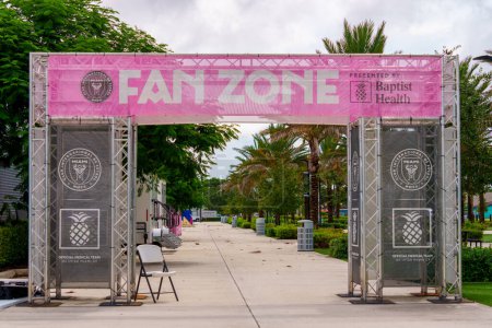 Photo for Fort Lauderdale, FL, USA - August 19, 2023: Fan Zone entrance at the DRV PNK Stadium - Royalty Free Image