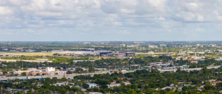 Photo for Fort Lauderdale, FL, USA - August 19, 2023: Aerial view of the DRV PNK Stadium home to Inter Miami CF Soccer Team - Royalty Free Image