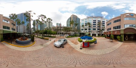 Photo for Fort Lauderdale, FL, USA - August 25, 2023: Downtown fort Lauderdale 360 equirectangular photo Bank United Las Olas - Royalty Free Image