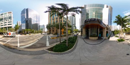 Photo for Fort Lauderdale, FL, USA - August 25, 2023: Downtown fort Lauderdale 360 equirectangular photo Eddie Vs Prime Seafood Restaurant - Royalty Free Image