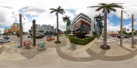 Photo for Fort Lauderdale, FL, USA - August 25, 2023: Downtown fort Lauderdale 360 equirectangular photo Mortons Steakhouse - Royalty Free Image
