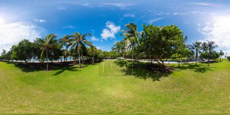 Photo for Miami Beach, FL, USA - September 3, 2023: Grass field at South Pointe Park Miami Beach FL - Royalty Free Image