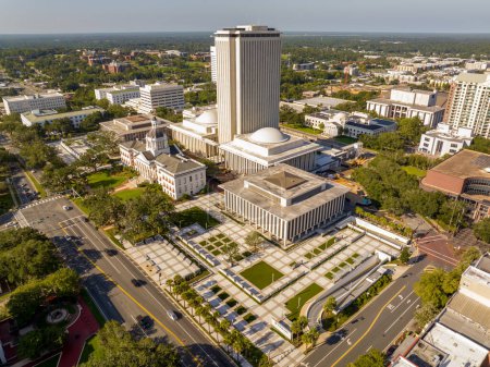 Photo for Aerial drone photo of the Florida State Capitol Building and museum circa 2023 - Royalty Free Image