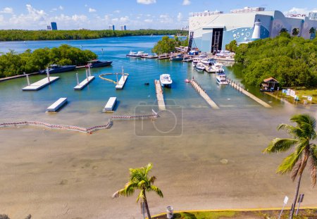 Photo for Aeria photo severe flood at the Haulover marina and boat ramp October 2023 - Royalty Free Image
