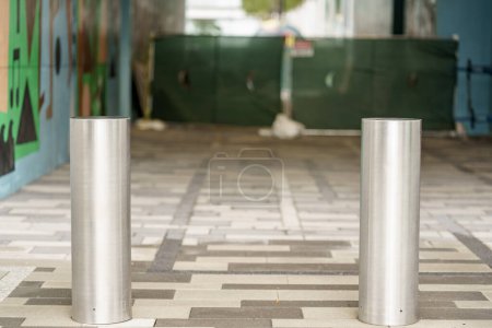 Photo for Stock photo steel security bollards - Royalty Free Image