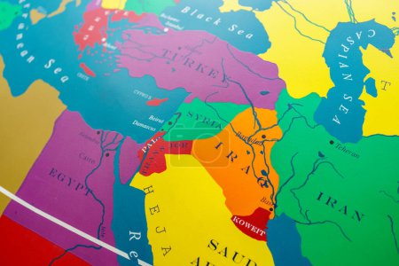 Téléchargez les photos : Carte colorée des pays du Moyen-Orient Afghanistan iran iraq - en image libre de droit