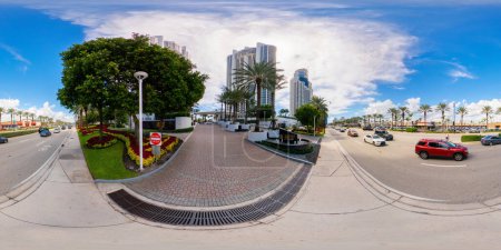 Photo for Sunny Isles Beach, FL, USA - October 6, 2023: 360 equirectangular photo Trump Grande entrance - Royalty Free Image
