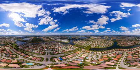 Photo for Aerial 360 equirectangular stock image Pembroke Pines silver lakes residential communities neighborhoods - Royalty Free Image