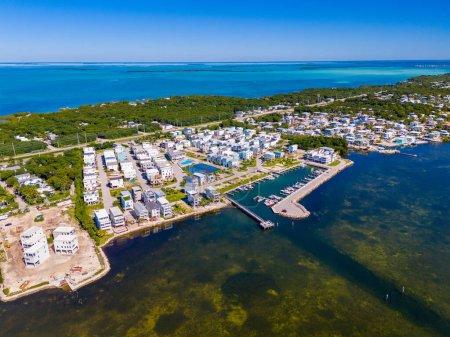 Foto de Barrios residenciales de fotos aéreas en los Cayos de Florida - Imagen libre de derechos