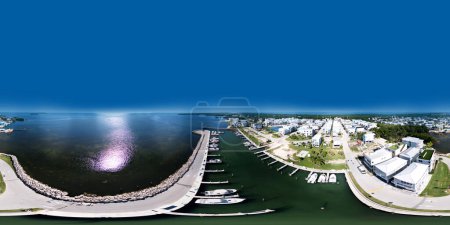 Foto de Aerial vr 360 drone desarrollo de viviendas fotográficas en los Cayos de Florida 2023 - Imagen libre de derechos
