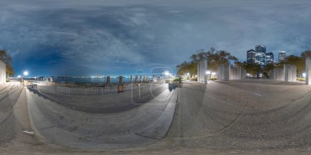 Photo for 360 New York Battery Park view of the river equirectangular - Royalty Free Image