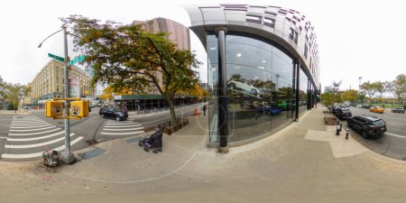 Photo for New York, NY, USA - October 27, 2023: Mercedes Benz dealer NYC New York. 360 VR equirectangular photo - Royalty Free Image