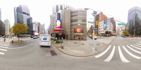 Photo for New York, NY, USA - October 27, 2023: Broadway NYC New York famous destination. 360 VR equirectangular photo - Royalty Free Image