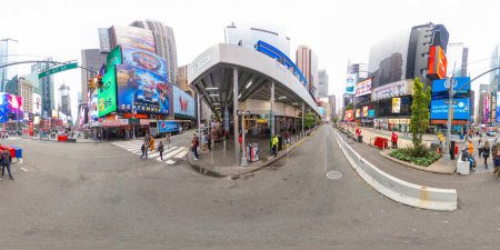 Photo for New York, NY, USA - October 27, 2023: Times Square New York October 2023 360 VR equirectangular photo - Royalty Free Image