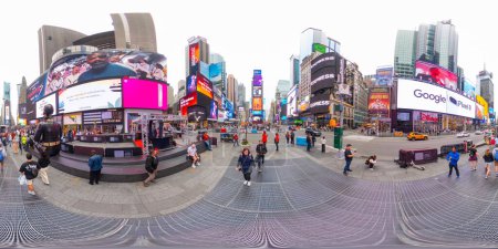 Foto de Nueva York, NY, EE.UU. - 27 de octubre de 2023: Foto de stock New York Times Square circa 2023. 360 VR foto equirectangular - Imagen libre de derechos