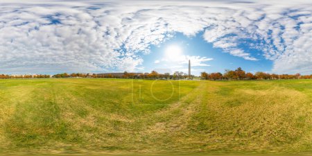 Foto de La elipse Washington DC, que es un espacio de césped de hierba verde. 360 panorama VR equirectangular foto Estados Unidos - Imagen libre de derechos